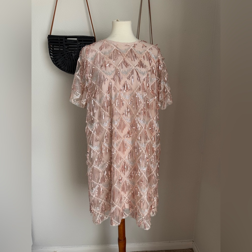 Chic Soul Sequin Shift Dress, Size 2X